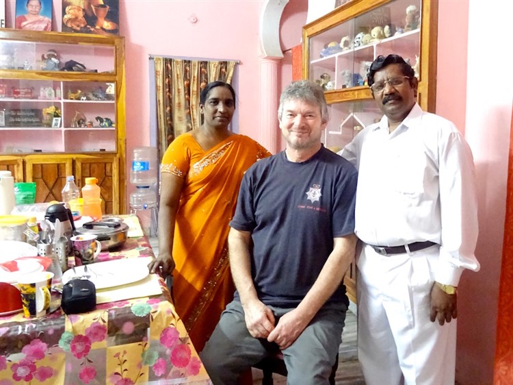 Robin with Revd Vijaya Raju and his wife Victoria-Grace