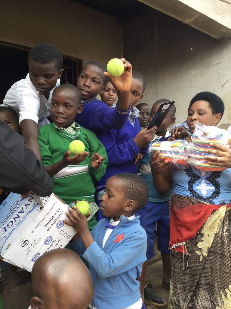 Plates, cups, cutlery and tennis balls (!) for Hannah Ministries in Byumba